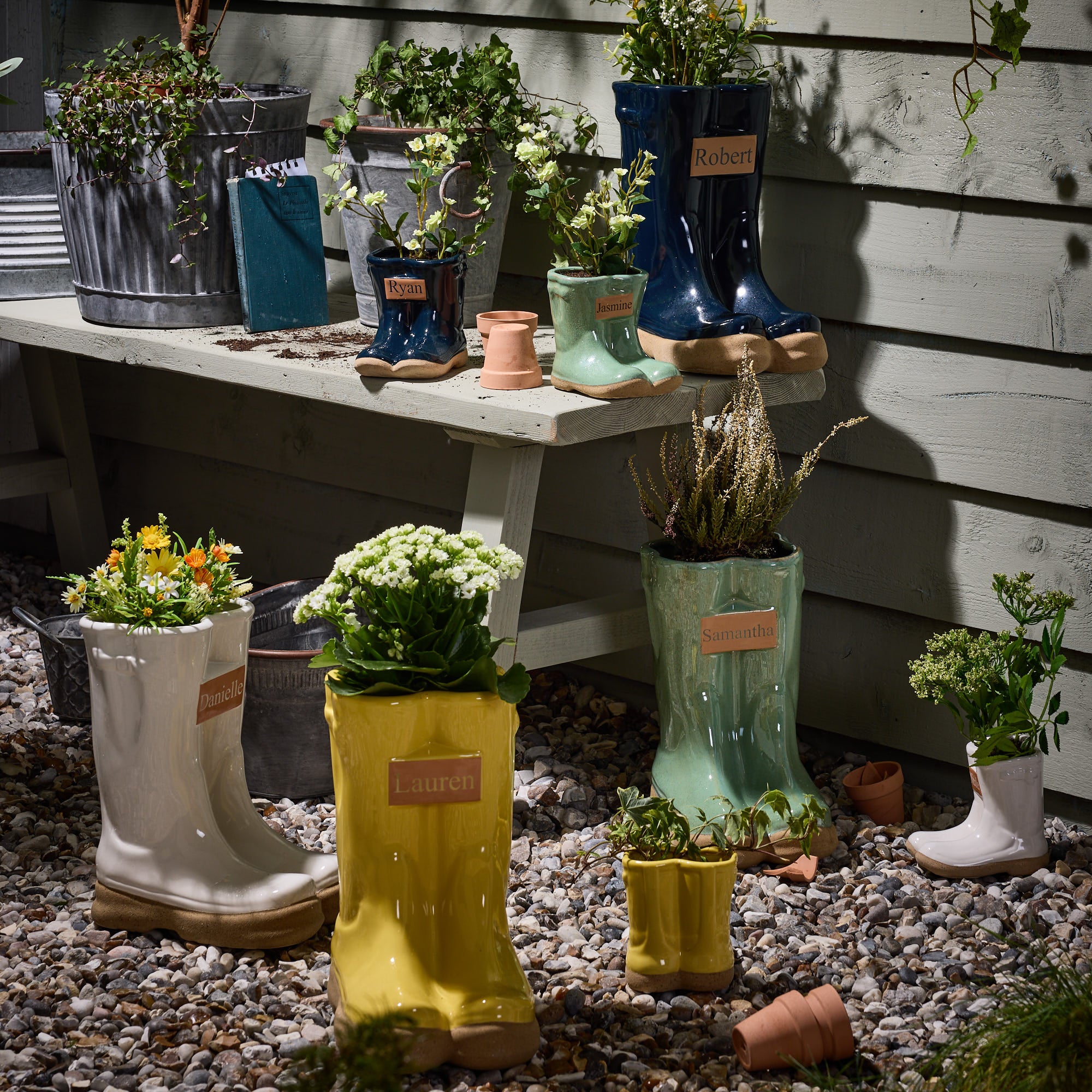 Personalised Wellington Boot Planter - Evergreen Home Interiors