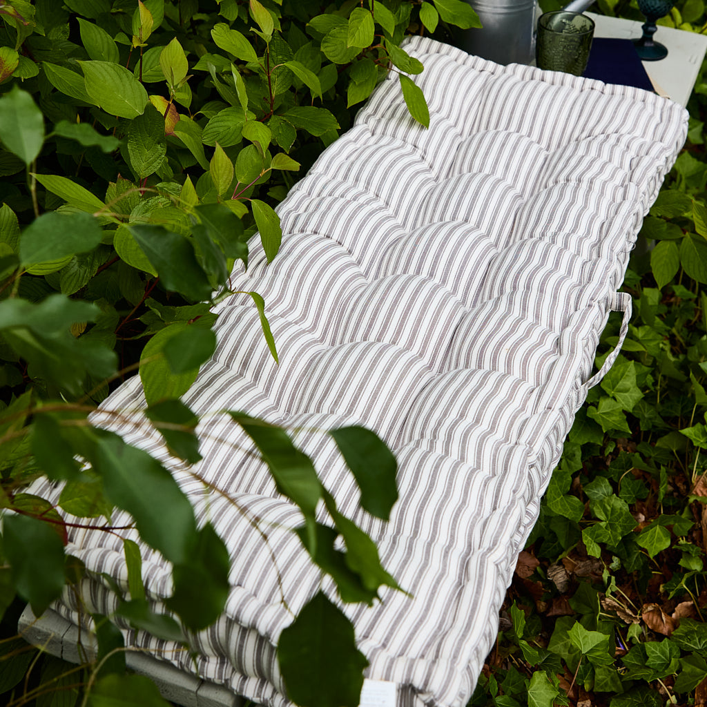 Grey Striped Bench Cushion - Evergreen Home Interiors