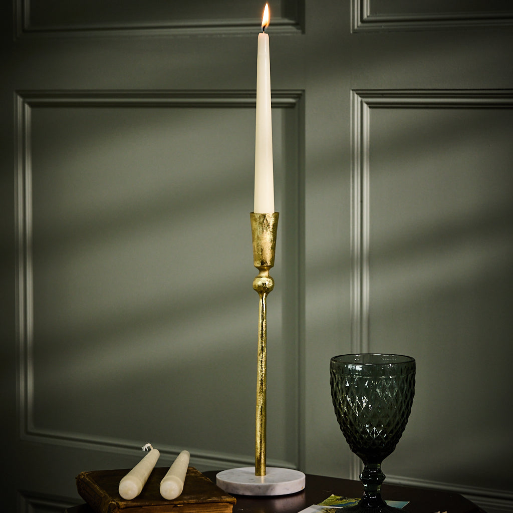 Marble Base Gold Candle Holder - Evergreen Home Interiors