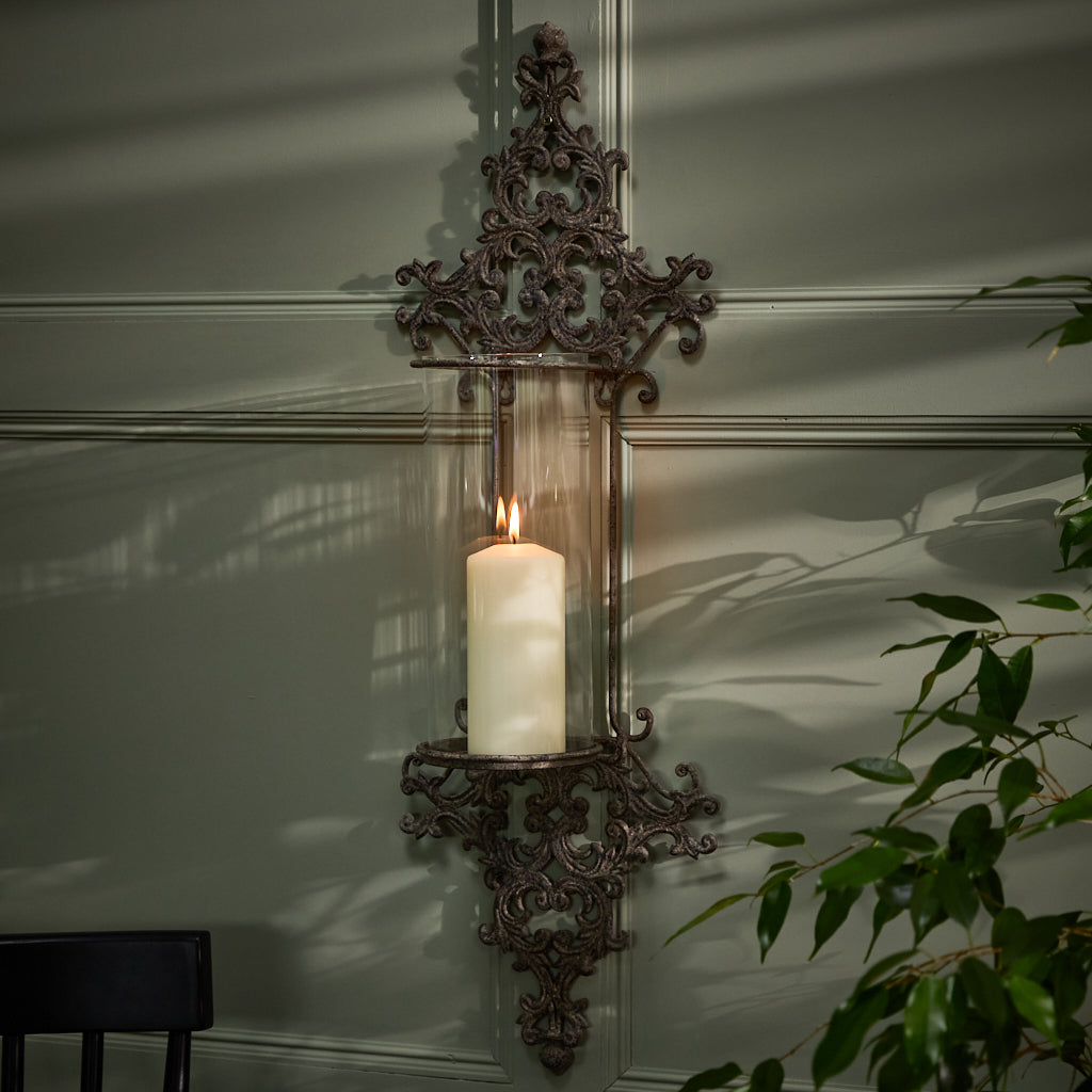 Gothic Wall Hurricane Lantern - Evergreen Home Interiors