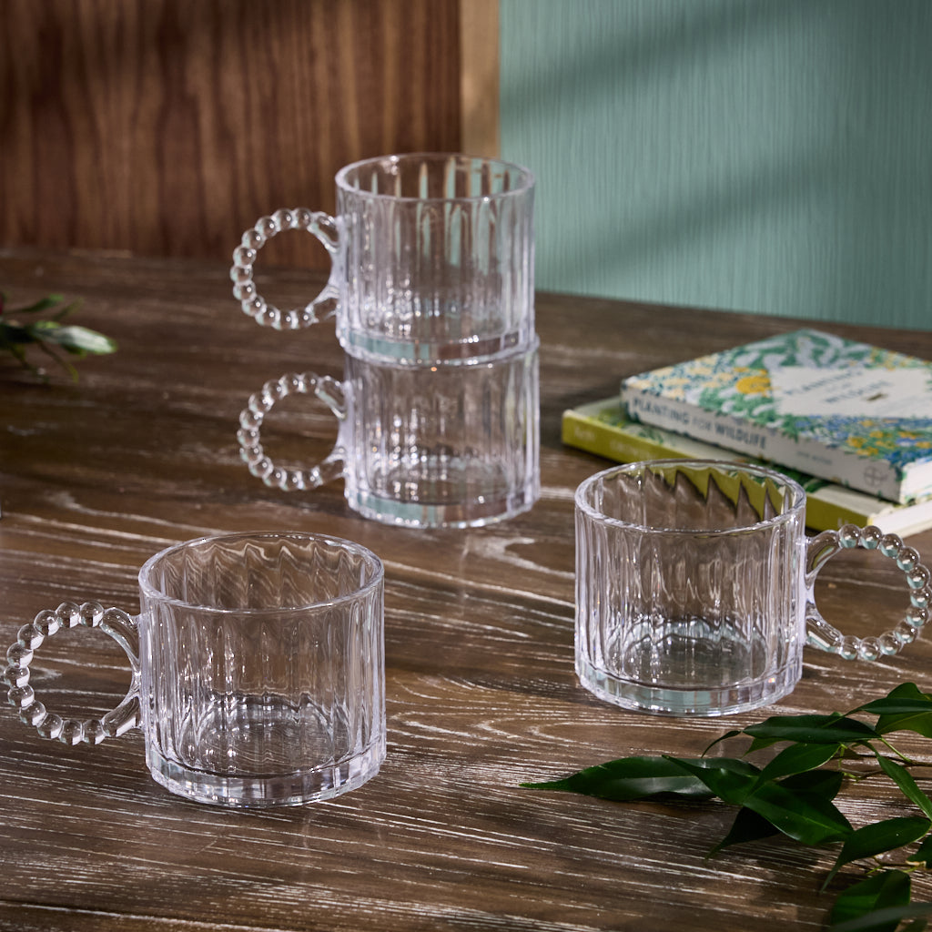ribbed effect coffee mugs
