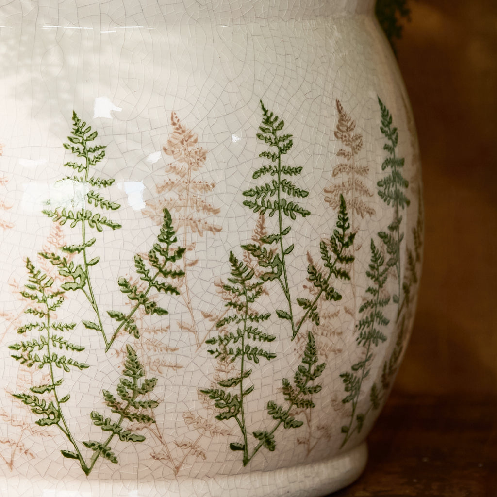 Fern Leaf Rounded Plant Pot - Evergreen Home Interiors