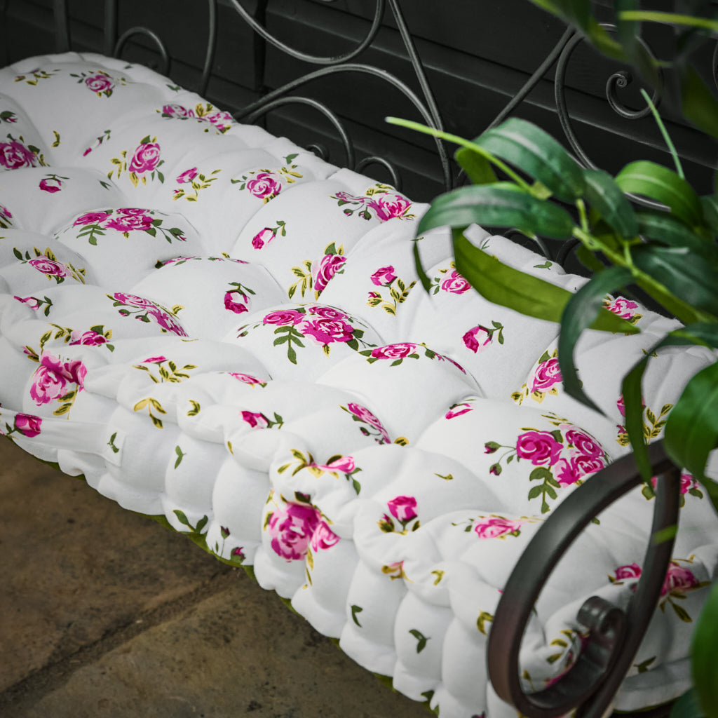 Floral Print Bench Cushion - Evergreen Home Interiors 