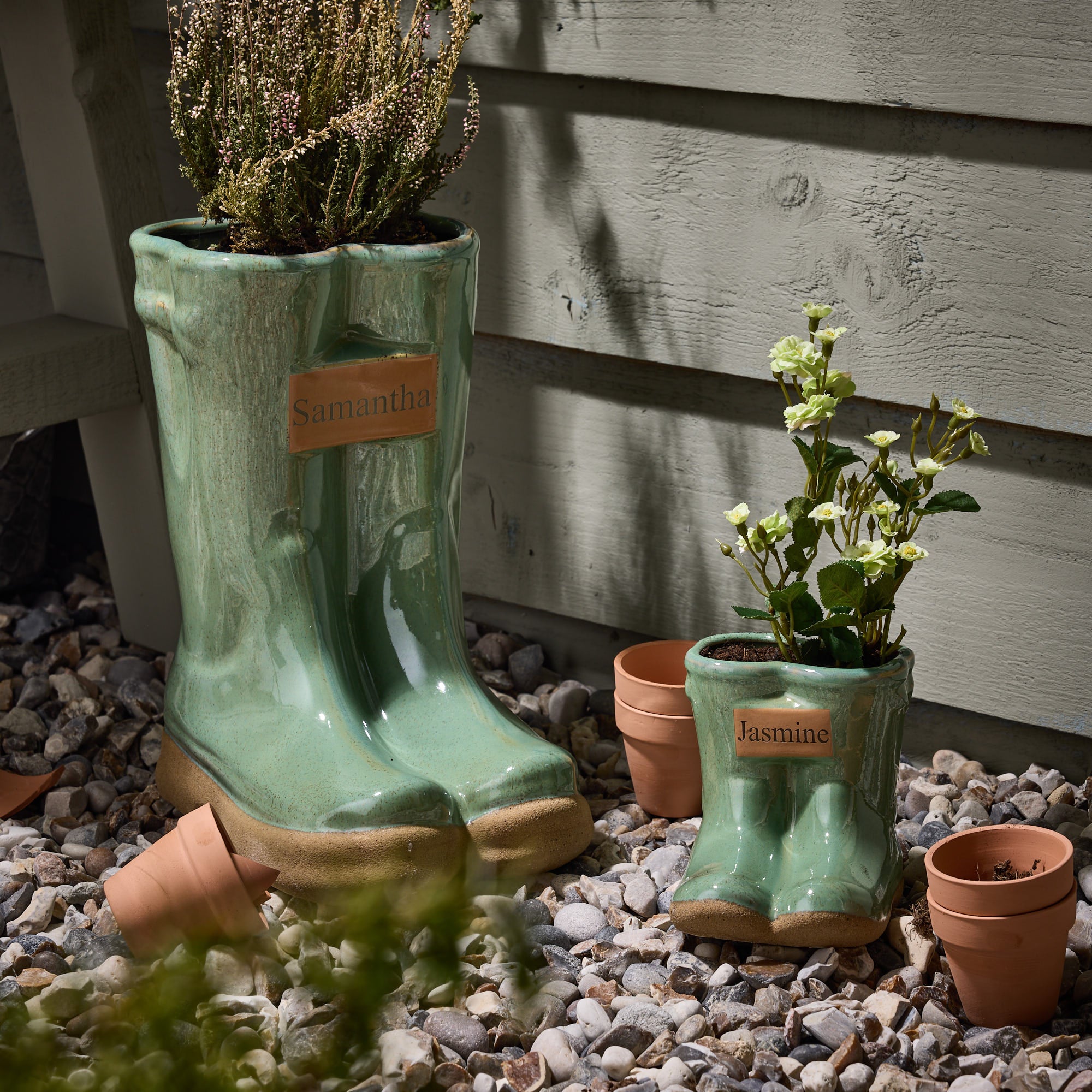Personalised Wellington Boot Planter - Evergreen Home Interiors 