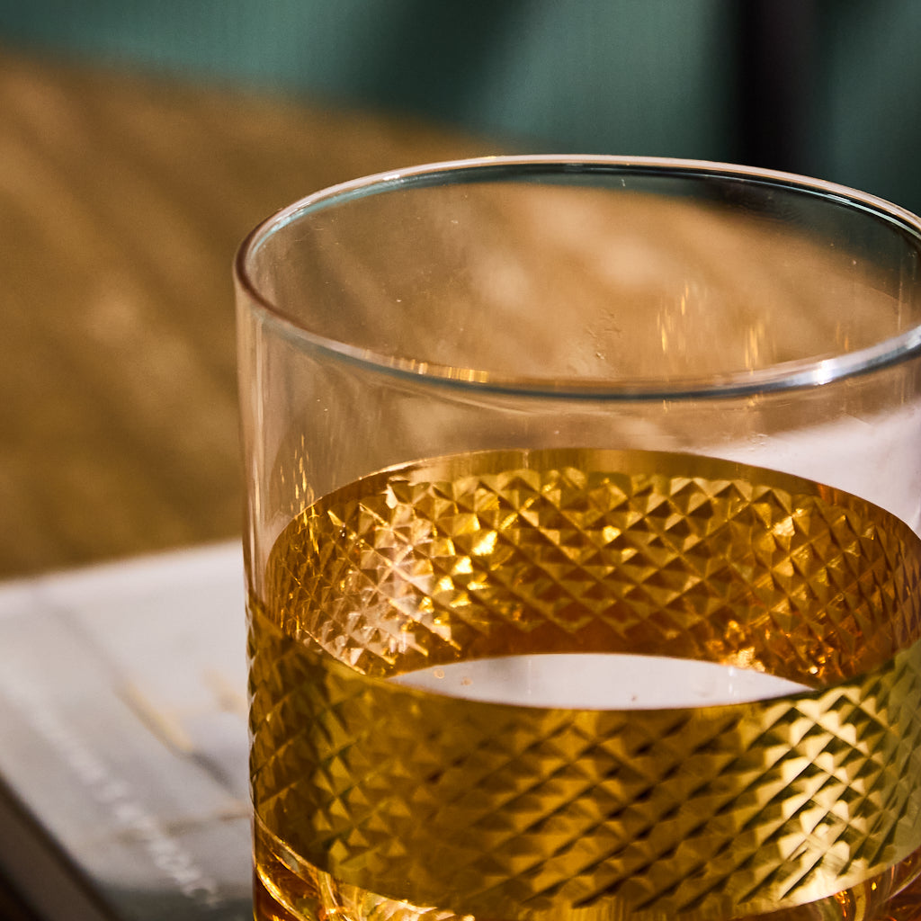 Diamond Embossed Gold Tumblers - Evergreen Home Interiors 