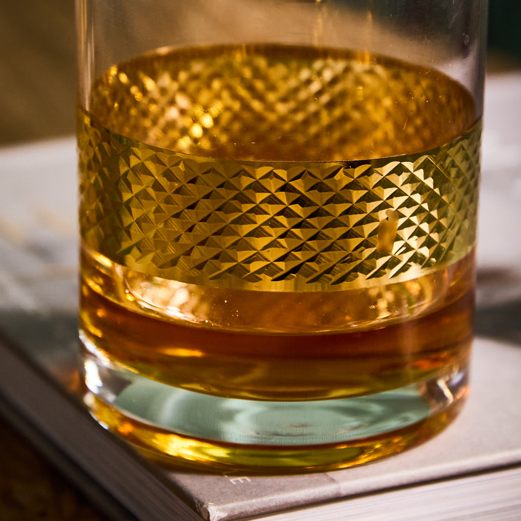Diamond Embossed Gold Tumblers - Evergreen Home Interiors 