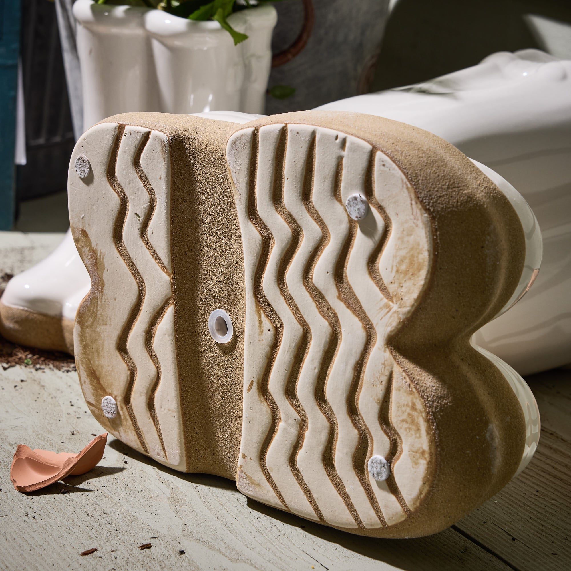 White Wellington Boot Planters - Evergreen Home Interiors 