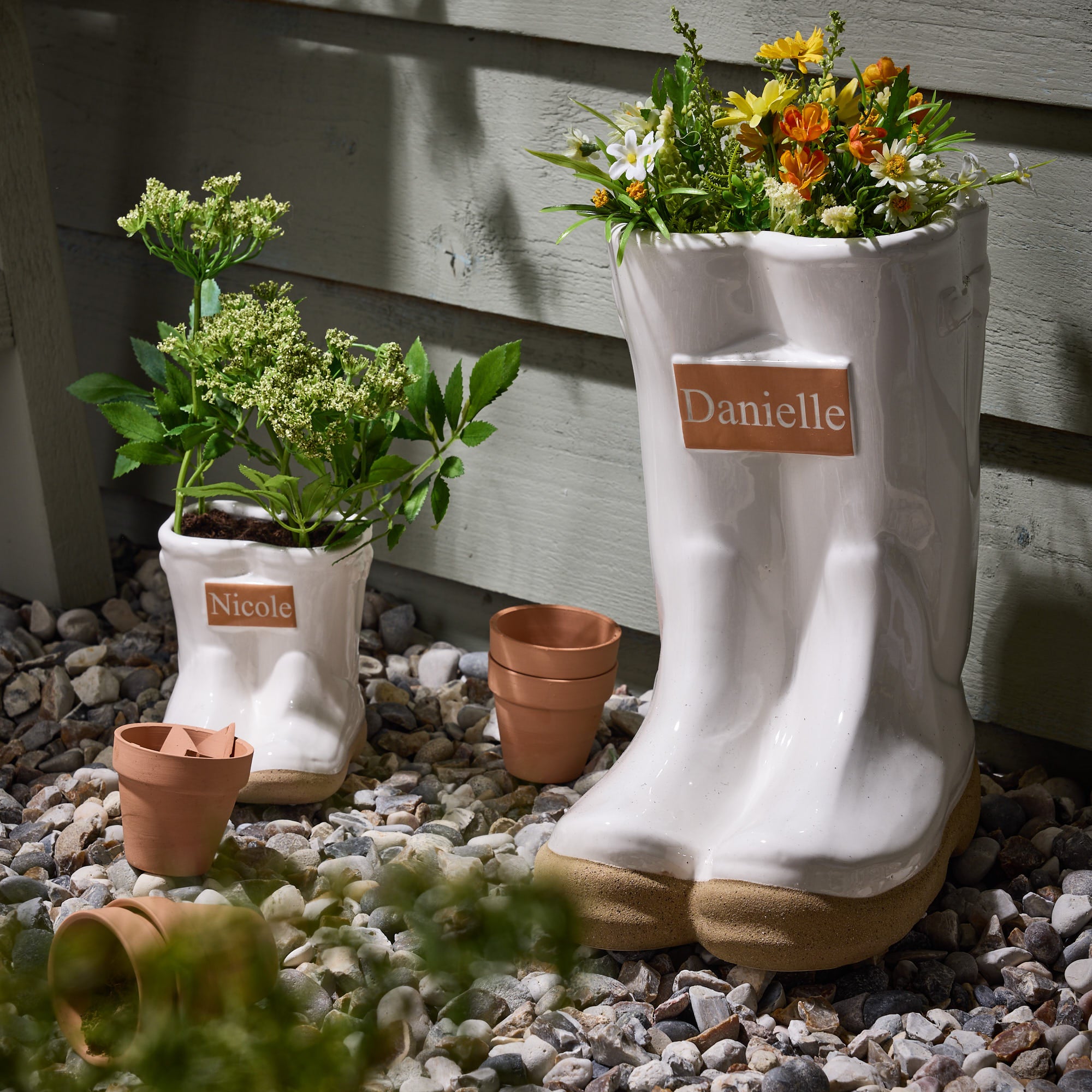 Personalised Wellington Boot Planter - Evergreen Home Interiors 