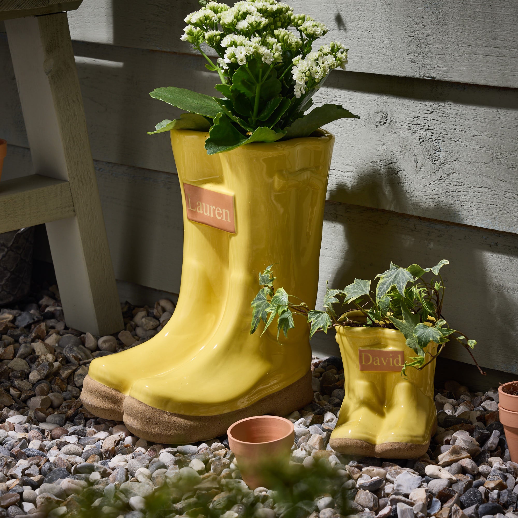 Personalised Wellington Boot Planter - Evergreen Home Interiors 