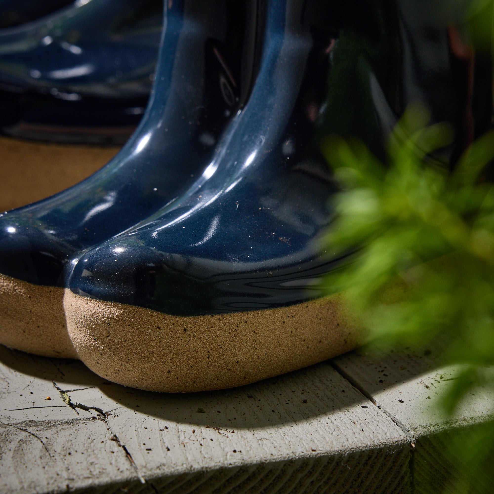 Midnight Blue Wellington Boot Planters - Evergreen Home Interiors 
