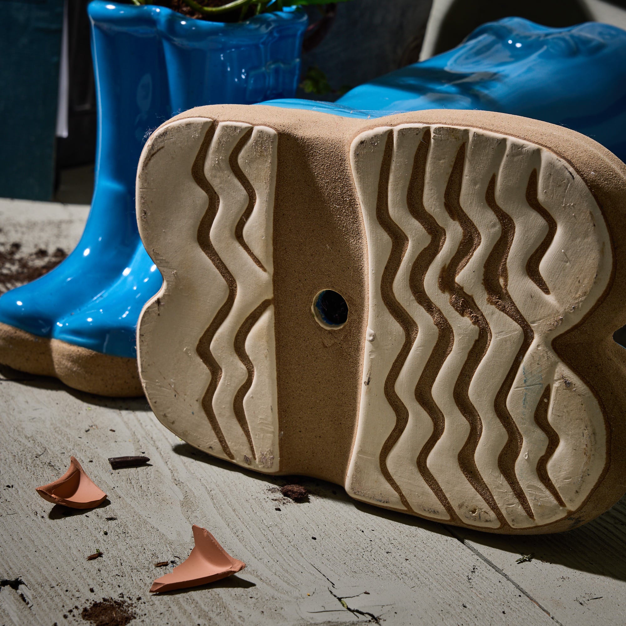 Light Blue Wellington Boot Planters - Evergreen Home Interiors 