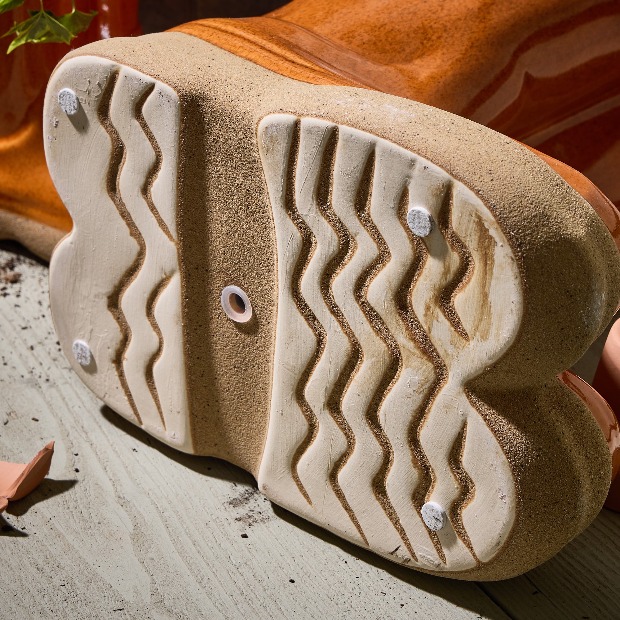 Orange Wellington Boot Planters - Evergreen Home Interiors 