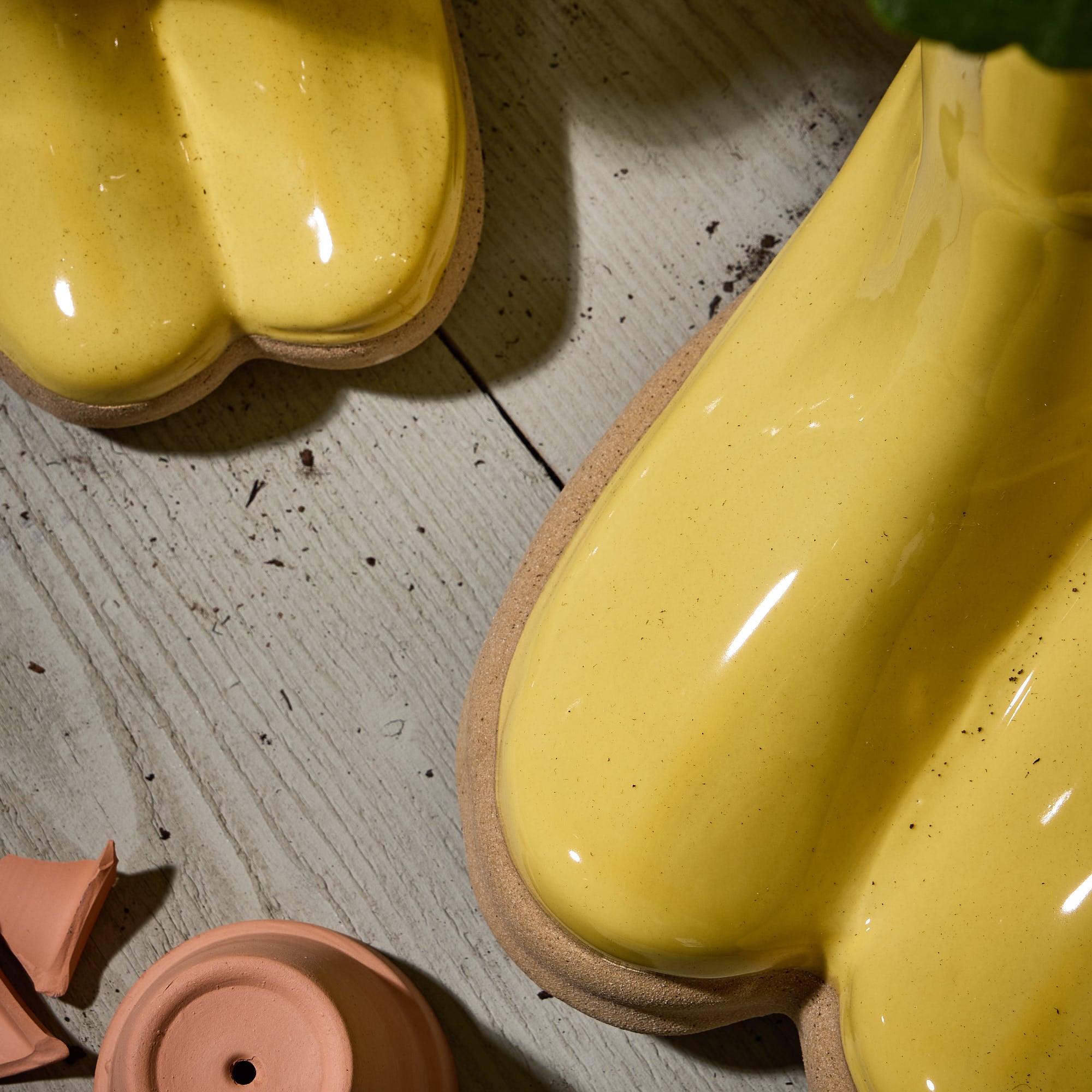 Yellow Wellington Boot Planters - Evergreen Home Interiors 
