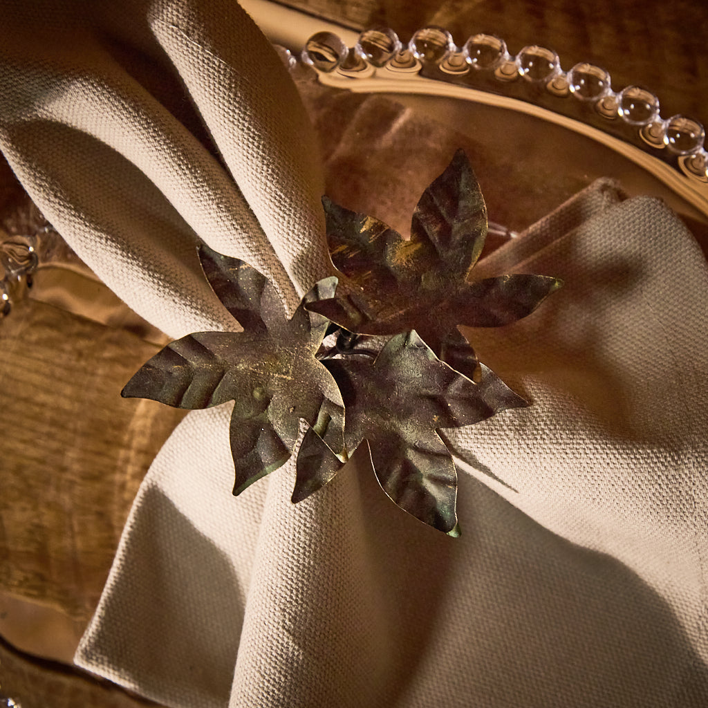botanical leaf napkin ring