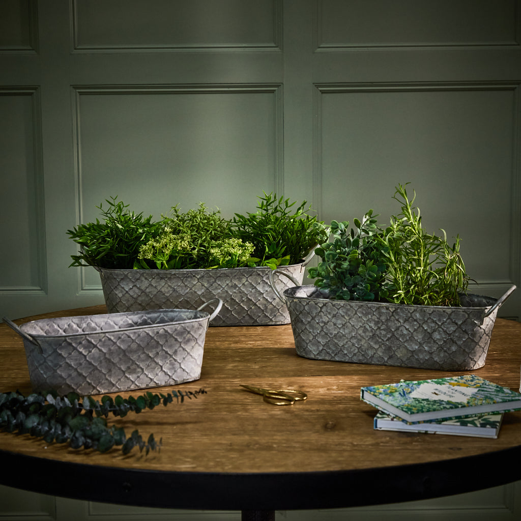 Set of 3 Gothic Trellis Planters - Evergreen Home Interiors 
