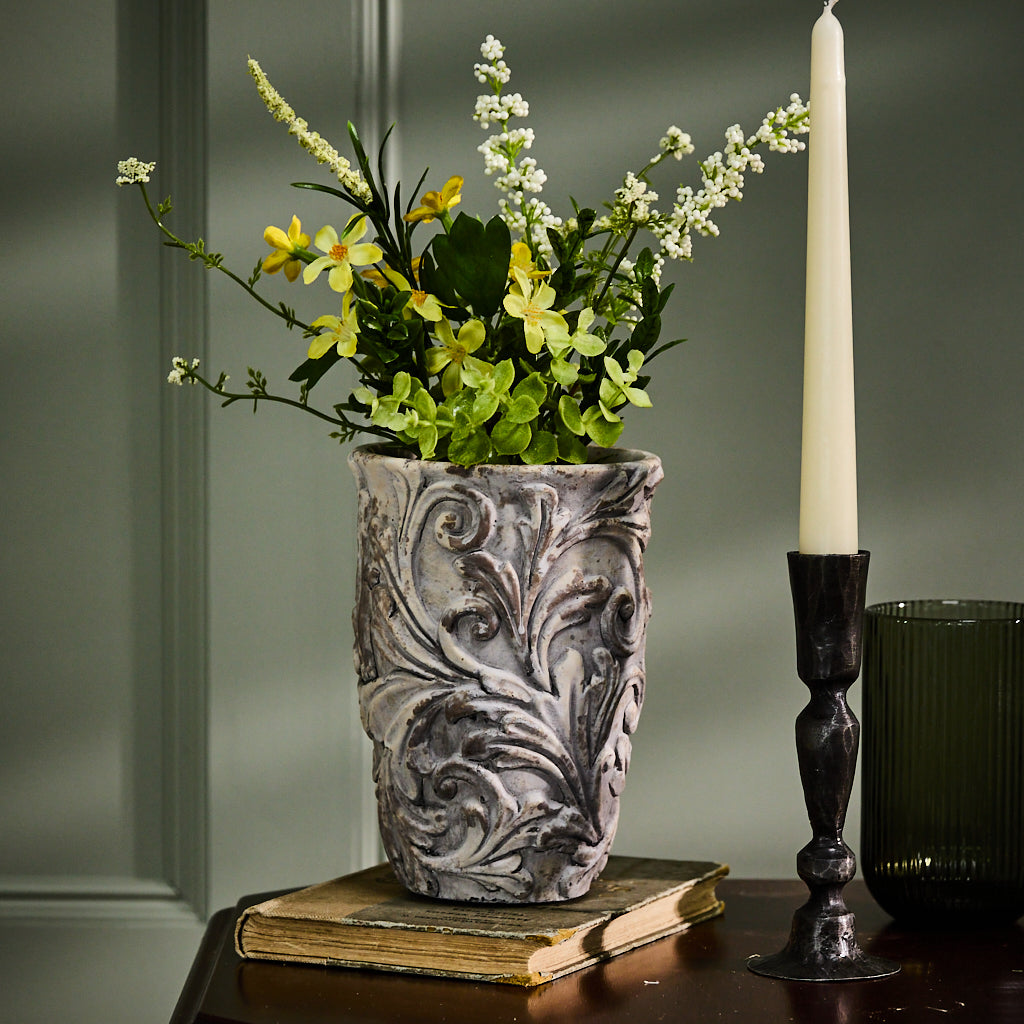 Baroque Scrolled Planters - Evergreen Home Interiors