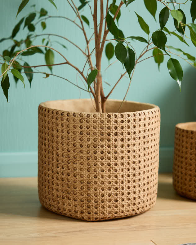 Faux Rattan Planters